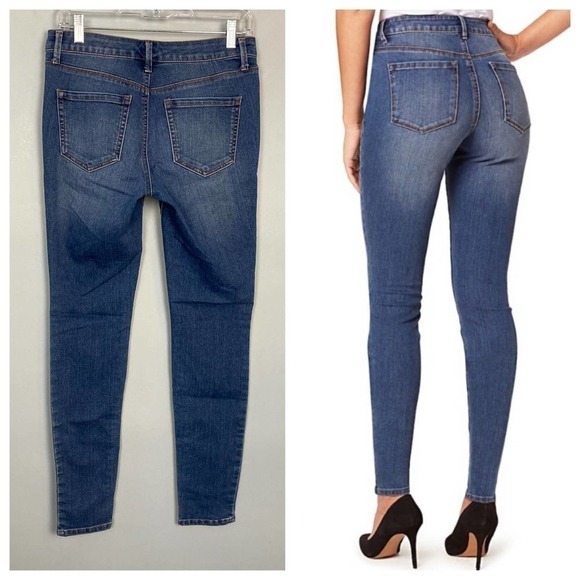 𝅺miracle Jean Faith Skinny Medium Wash Stretch Slimming Jeans Women's Size 4 - Picture 2 of 10